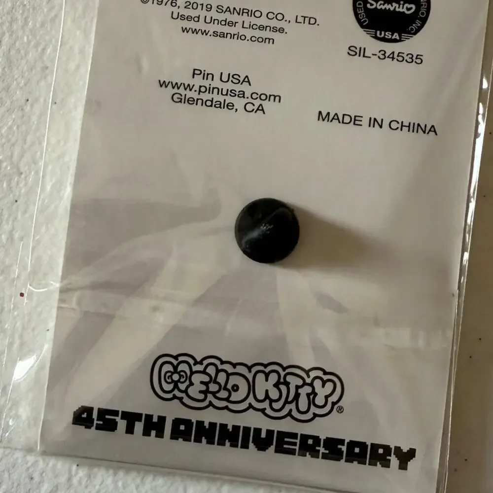 Hello Kitty Collectible 45th Anniversary Pin NEW